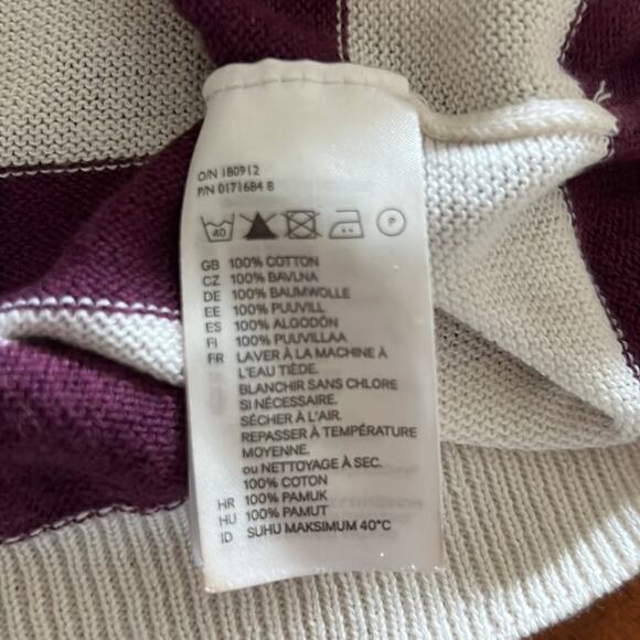 H&M Divided Purple and Winter White Striped Tunic Sweater Womans Size Small - Picture 6 of 8